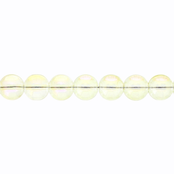 GLASS BEADS ON A STRING UV - BALL - TRANSPARENT - 10mm - YELLOW (АВ) - STRING (80 pcs.) Hole-1.3mm