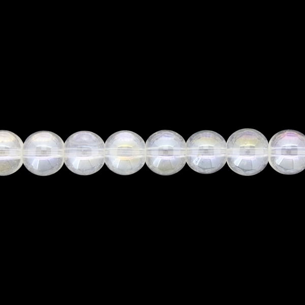 GLASS BEADS ON A STRING UV - BALL - TRANSPARENT - 10mm - TRANSPARENT (АВ02) - STRING (80 pcs.) Hole-1.3mm