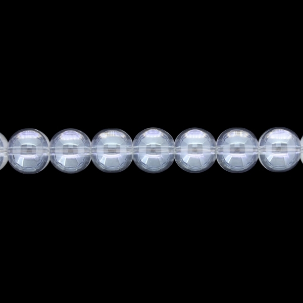 GLASS BEADS ON A STRING UV - BALL - TRANSPARENT - 10mm - TRANSPARENT (GLOSS) - STRING (80 pcs.) Hole-1.3mm