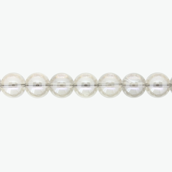 GLASS BEADS ON A STRING UV - BALL - TRANSPARENT - 10mm - GRAY (GLOSS) - STRING (80 pcs.) Hole-1.3mm