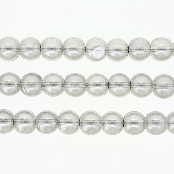 GLASS BEADS ON A STRING UV - BALL - TRANSPARENT - 10mm - GRAY (DARK) (GLOSS) - PACKAGE (3х80 pcs.) Hole-1.3mm