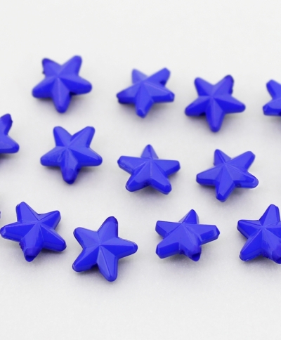 OPAQUE PLASTIC BEADS - STAR 02 - RELIEF 10x5mm BLUE С33 - PACKAGE 500g Hole-1.5mm (2900pcs.)