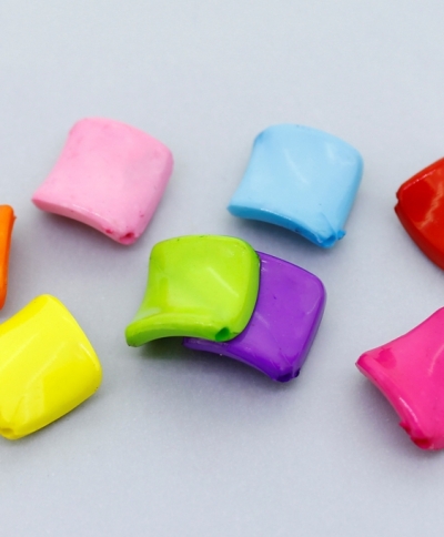 OPAQUE PLASTIC BEADS - SQUARE WAVE - 18.5x7mm MIX - PACKAGE 500g Hole-1.8mm (600pcs.)