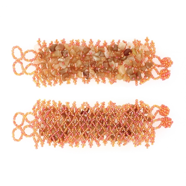 JEWELRY - BRACELET- NATURAL STONE AND SEED BEADS G121 - AVENTURINE - 18x6cm YELLOW - PACKAGE 6pcs.