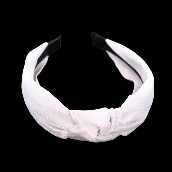 JEWELRY - ACCESSORY FOR HAIR - TIARA TEXTILE WITH KNOT D025 - MONOCHROME 02 - PINK (LIGHT) - PACKAGE 6pcs.