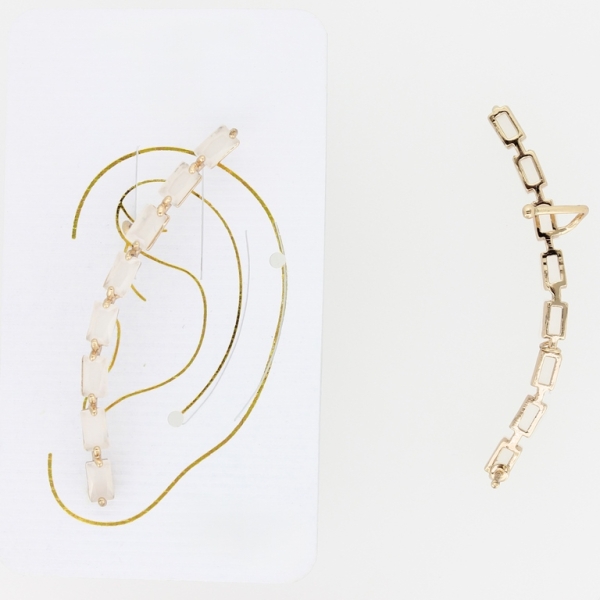 JEWELRY - EAR CUFF - RIGHT - ZIRCON Е319 - GOLD AND ECRU - 1pc.