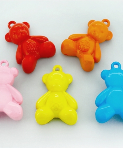 OPAQUE PLASTIC BEADS - BEAR 02 - 11x34x23mm MIX - PACKAGE 500g Hole-2.0mm (130pcs.)