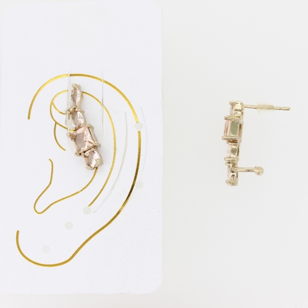 JEWELRY - EAR CUFF - RIGHT - ZIRCON Е325 - GOLD AND PEACH - 1pc.