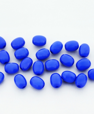 OPAQUE PLASTIC BEADS - OVAL - 8x6.5mm BLUE С33 - PACKAGE 500g Hole-2.0mm (2100pcs.)