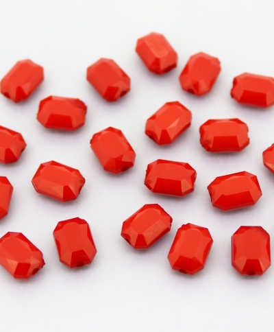 OPAQUE PLASTIC BEADS - RADIANT - 10x7x5mm RED С07 - PACKAGE 500g Hole-1.5mm (2060pcs.)