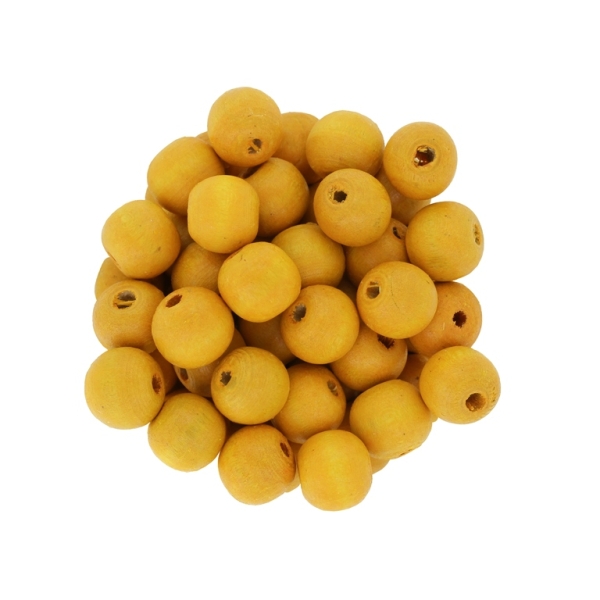 WOODEN BEADS - BALL SHAPED - 9x10mm ORANGE (LIGHT) (MATTE) А10 - 50g (162pcs.) Hole-3.0mm