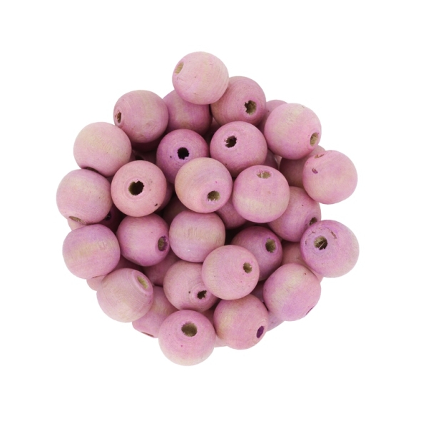 WOODEN BEADS - BALL SHAPED - 9x10mm ROSE DUST (MATTE) А14 - 50g (178pcs.) Hole-3.0mm