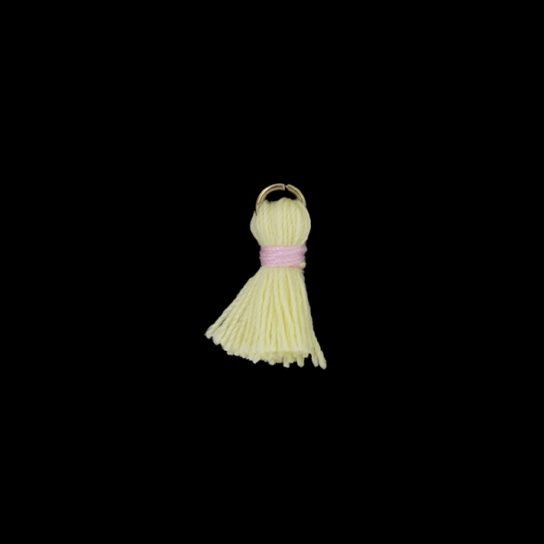 TEXTILE BEADS - TASSEL COTTON - 1.5cm YELLOW (LIGHT) 259 - 20pcs.