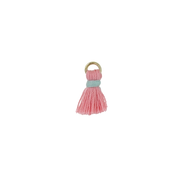 TEXTILE BEADS - TASSEL COTTON - 1.5cm CORAL (LIGHT) 257 - PACKAGE 100pcs.