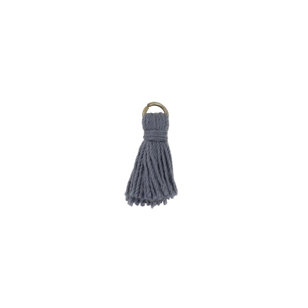 TEXTILE BEADS - TASSEL COTTON - 1.5cm GRAY 255 - PACKAGE 100pcs.