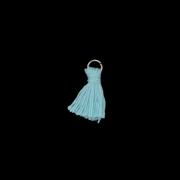 TEXTILE BEADS - TASSEL COTTON - 1.5cm BLUE (LIGHT) 249 - PACKAGE 100pcs.