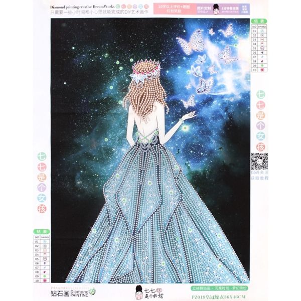 НАПРАВИ СИ САМ - ГОБЛЕН - ДИАМАНТЕН - КРАЛИЦА И ПЕПЕРУДИ PZ019 - 36х46см - 1 бр.