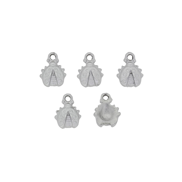 METAL BEADS - PENDANT - LADYBUG 02 - 8x11x3mm SILVER - PACKAGE 40pcs. Hole-1.4mm