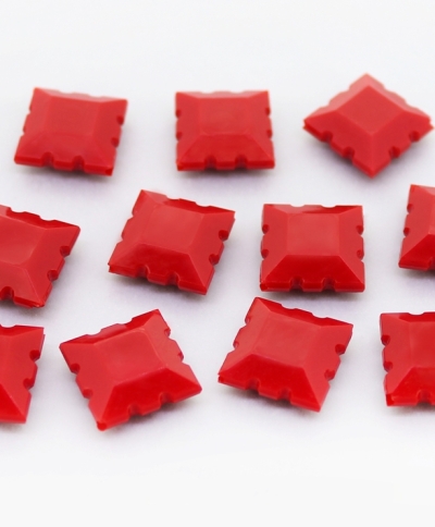 OPAQUE PLASTIC BEADS - FLAT RELIEF - 22x16x7mm RED С07 - PACKAGE 500g Hole-1.5mm (360pcs.)