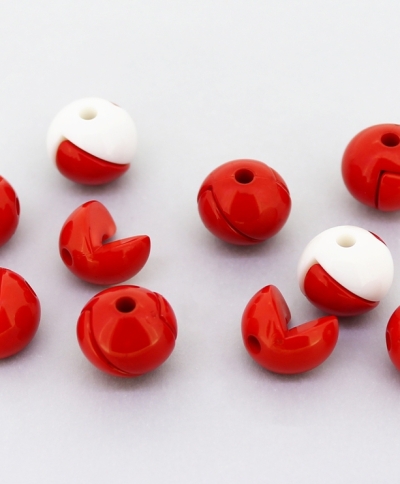 OPAQUE PLASTIC BEADS - PUZZLE 01 - BALL 12mm RED С07 - PACKAGE 500g Hole-2.5mm (970pcs.)