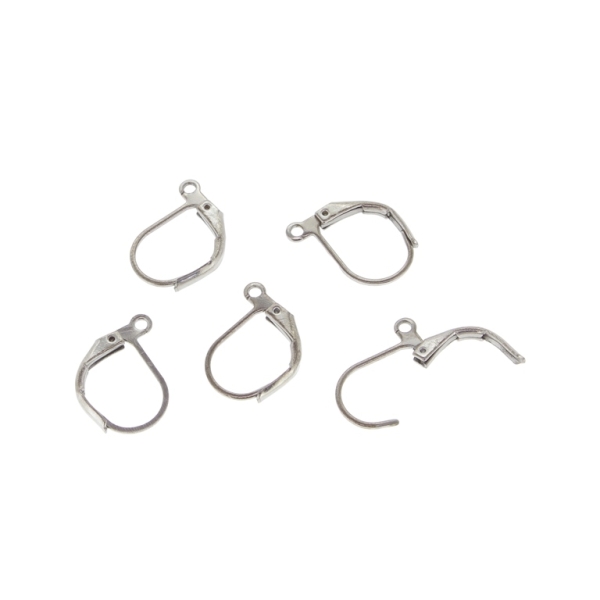 METAL ELEMENTS - EARRING FINDINGS - FRENCH LEVERBACK - OVAL 01 - 13x12mm OXIDIZED - 20pcs. Hole-2.2mm