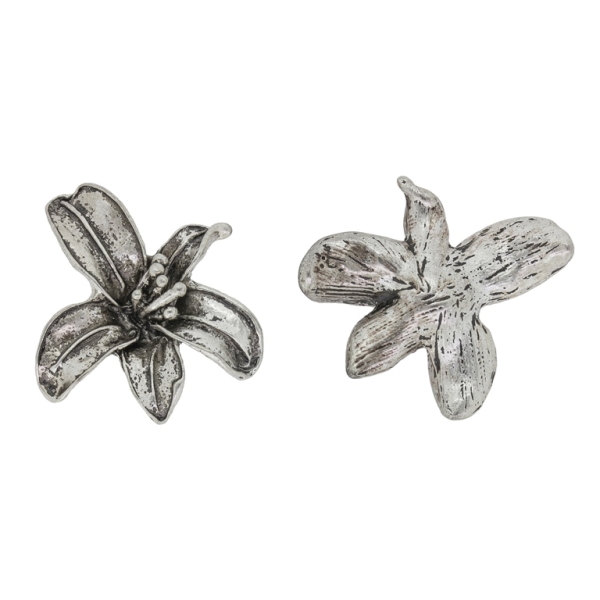 METAL BEADS FOR GLUING - FLOWER 07 - 26x29x6mm NICKEL - PACKAGE 20pcs.