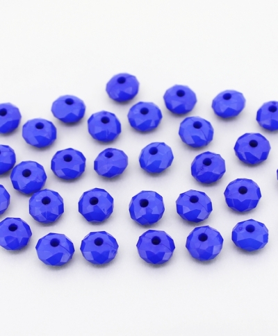 OPAQUE PLASTIC BEADS - WASHER FACETED - 5x8mm BLUE С33 - 50g Hole-2.0mm (270pcs.)