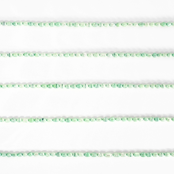 FRESHWATER PEARL BEADS - MODEL 01 - 5x7mm GREEN 04 - PACKAGE (5x60pcs.) Hole-0.8mm