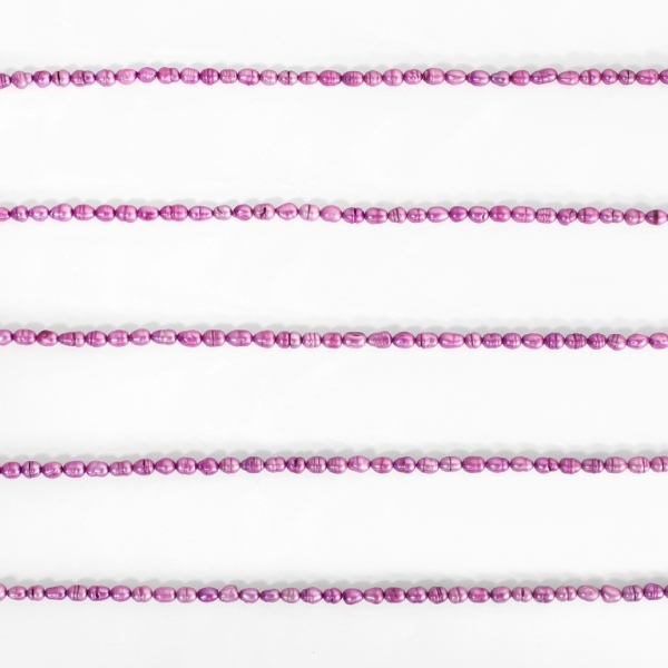 FRESHWATER PEARL BEADS - MODEL 01 - 5x7mm PURPLE 03 - PACKAGE (5x60pcs.) Hole-0.8mm