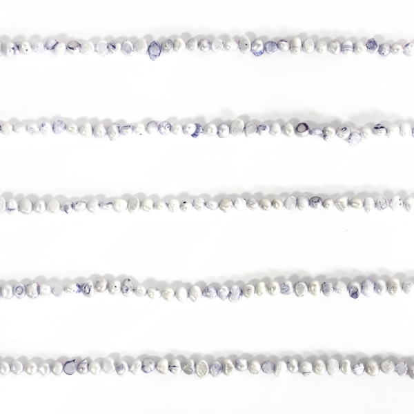 FRESHWATER PEARL BEADS - MODEL 02 - 8x6.5mm BLUE (LIGHT) 26 - PACKAGE (5x60pcs.) Hole-0.8mm