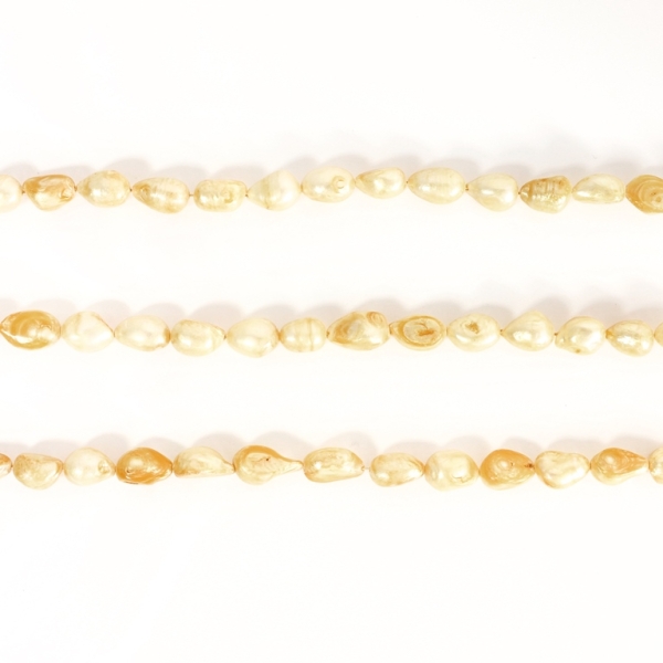 FRESHWATER PEARL BEADS - MODEL 03 - 12x16mm ORANGE (LIGHT) 30 - PACKAGE (3x25pcs.) Hole-0.8mm