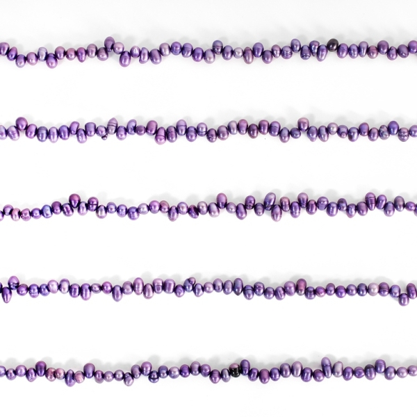 МЪНИСТА ОТ РЕЧНА ПЕРЛА - МОДЕЛ 04 - 8х5.5мм ЛИЛАВО 34 - ПАКЕТ (5х80бр.) Отвор-0.8мм