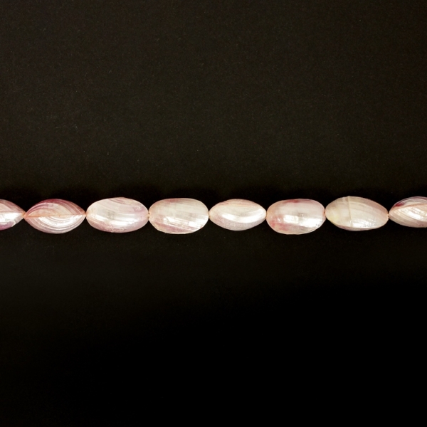 MOTHER OF PEARL BEADS - SEA SHELLS - 25x15x13mm PURPLE (LIGHT) 93 - STRING (16pcs.)  Hole-1.0mm