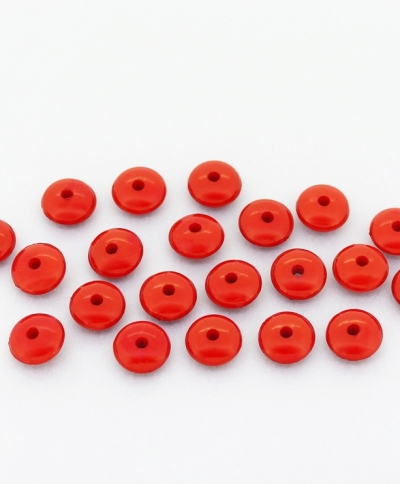 OPAQUE PLASTIC BEADS - WASHER - 3.5x8mm RED С07 - PACKAGE 500g Hole-1.8mm (3800pcs.)