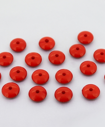 OPAQUE PLASTIC BEADS - WASHER - 3.8x10mm RED С07 - PACKAGE 500g Hole-1.8mm (2100pcs.)