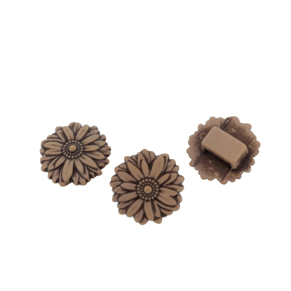 IMITATION WOOD BEADS - FLOWER 08 - 20x7mm BROWN AND BROWN (DARK) - PACKAGE 500g Hole-9x3mm (610pcs.)