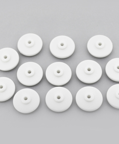 OPAQUE PLASTIC BEADS - WASHER 02 - 5.5x16mm WHITE С01 - PACKAGE 500g Hole-2.2mm (830pcs.)