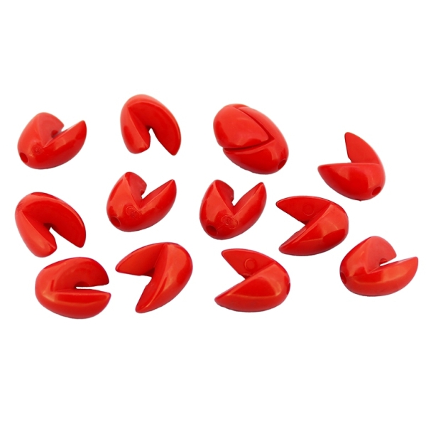 OPAQUE PLASTIC BEADS - PUZZLE 01 - ELLIPTICAL 17x11mm RED С07 - 50g Hole-2.0mm (82pcs.)