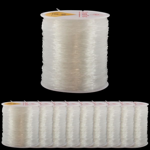 CRYSTAL STRING CORD - 0.8mm TRANSPARENT - PACKAGE 10x100meters