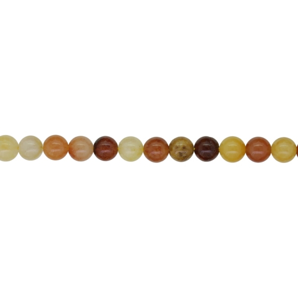 NATURAL STONE BEADS - JADE SILK GOLD - 6mm - STRING (64pcs.) Hole-1.0mm