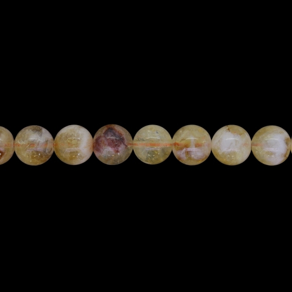 NATURAL STONE BEADS - CITRINE BROWN (LIGHT) - 10mm - STRING (38pcs.) Hole-1.0mm