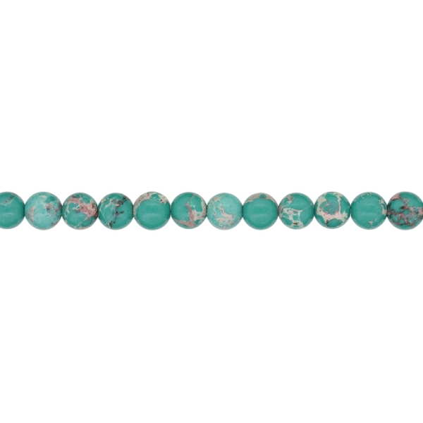 NATURAL STONE BEADS - JASPER IMPERIAL GREEN - 6mm - STRING (64pcs.) Hole-1.0mm