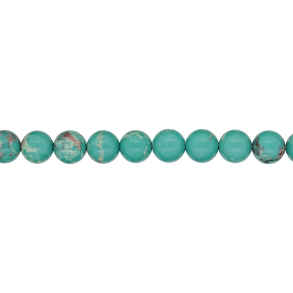 NATURAL STONE BEADS - JASPER IMPERIAL GREEN - 8mm - STRING (48pcs.) Hole-1.0mm