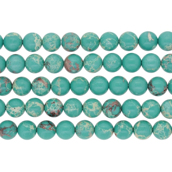 NATURAL STONE BEADS - JASPER IMPERIAL GREEN - 8mm - PACKAGE (5x48pcs.) Hole-1.0mm