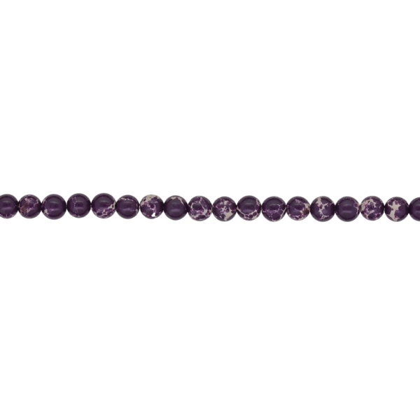 NATURAL STONE BEADS - JASPER IMPERIAL PURPLE (DARK) - 4mm - STRING (94pcs.) Hole-1.0mm