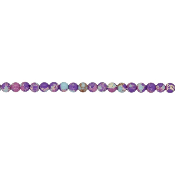 NATURAL STONE BEADS - JASPER IMPERIAL PURPLE-BLUE - 4mm - STRING (94pcs.) Hole-1.0mm