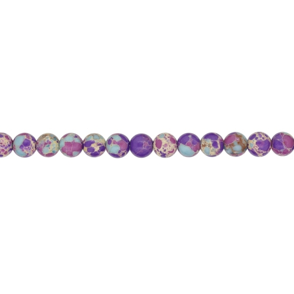 NATURAL STONE BEADS - JASPER IMPERIAL PURPLE-BLUE - 6mm - STRING (64pcs.) Hole-1.0mm