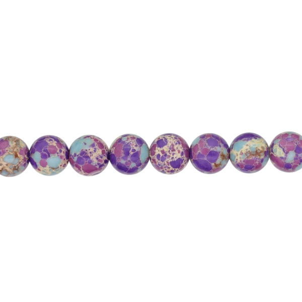 NATURAL STONE BEADS - JASPER IMPERIAL PURPLE-BLUE - 10mm - STRING (38pcs.) Hole-1.0mm