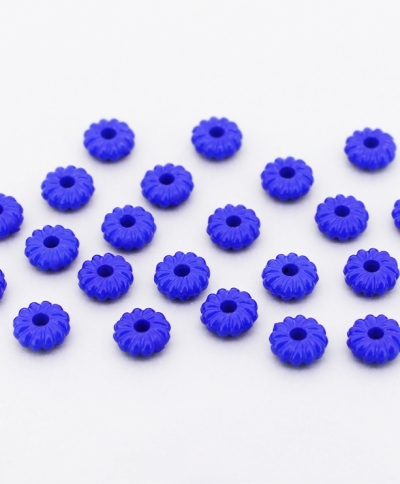 OPAQUE PLASTIC BEADS - WASHER DONUT - 3x8mm BLUE С33 - PACKAGE 500g Hole-2.5mm (3400pcs.)