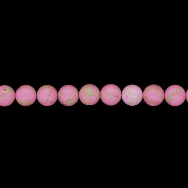 NATURAL STONE BEADS - JASPER IMPERIAL PINK (LIGHT) - 8mm - STRING (48pcs.) Hole-1.0mm